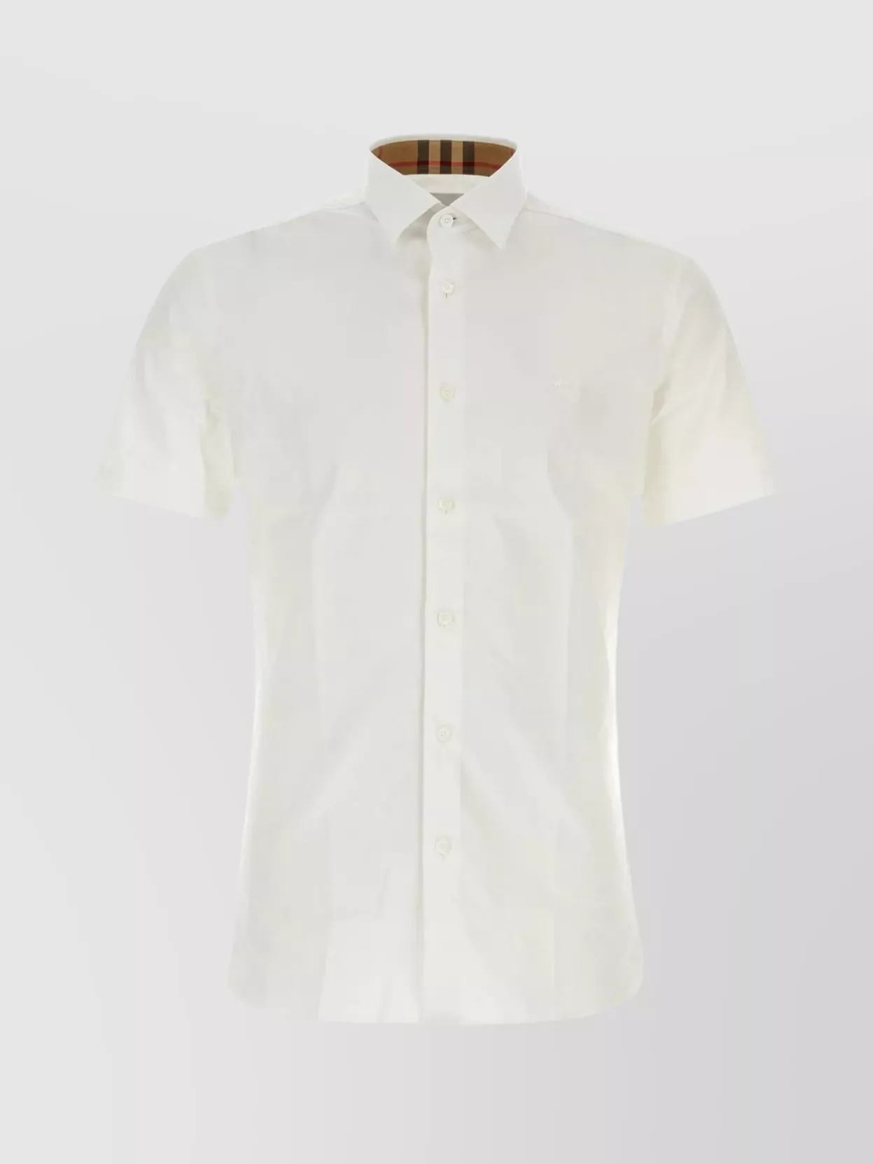 Shop Burberry Contemporary Stretch Cotton Shirt In Brown