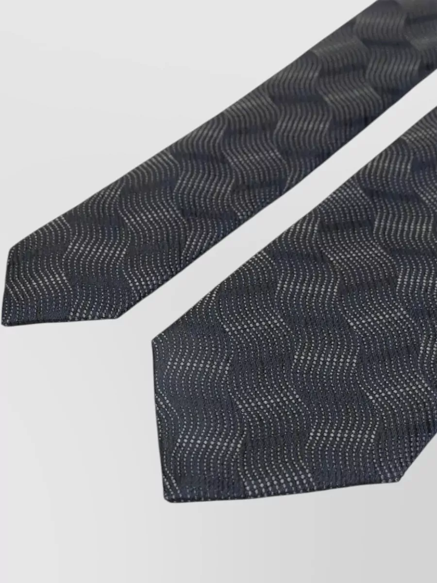 Emporio Armani Tie Regular Width Pointed Tip Textured Design