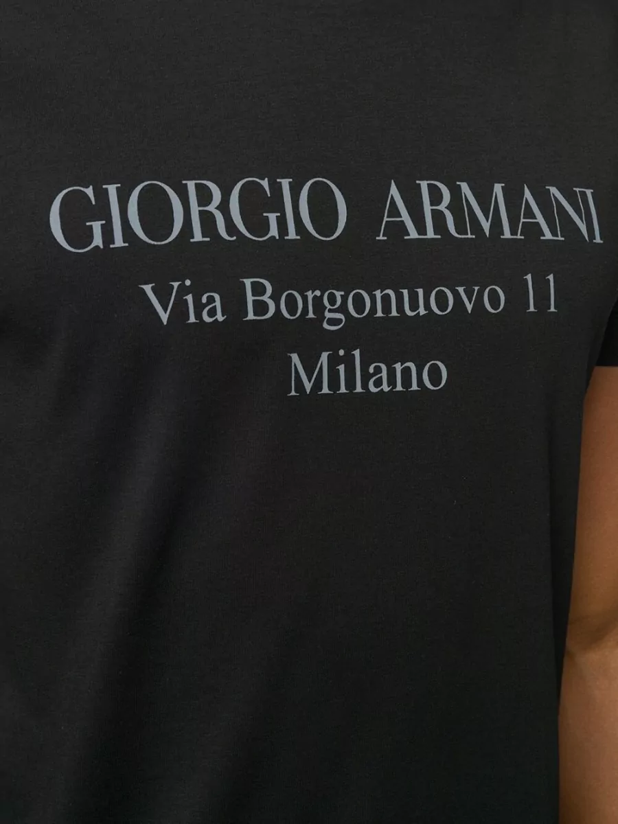 Giorgio Armani Crew Neck Silk Blend Short Sleeve T Shirt