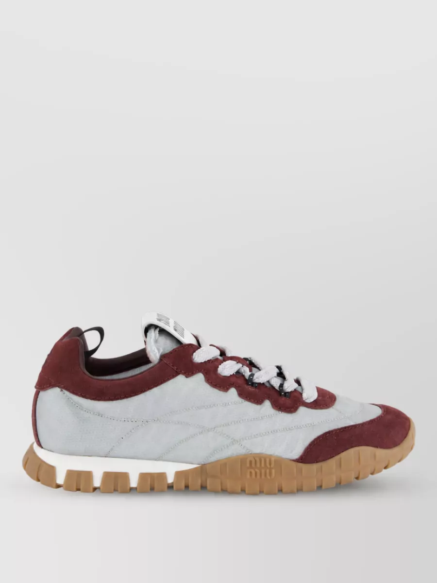 Miu Miu Leather Low Top Sneakers