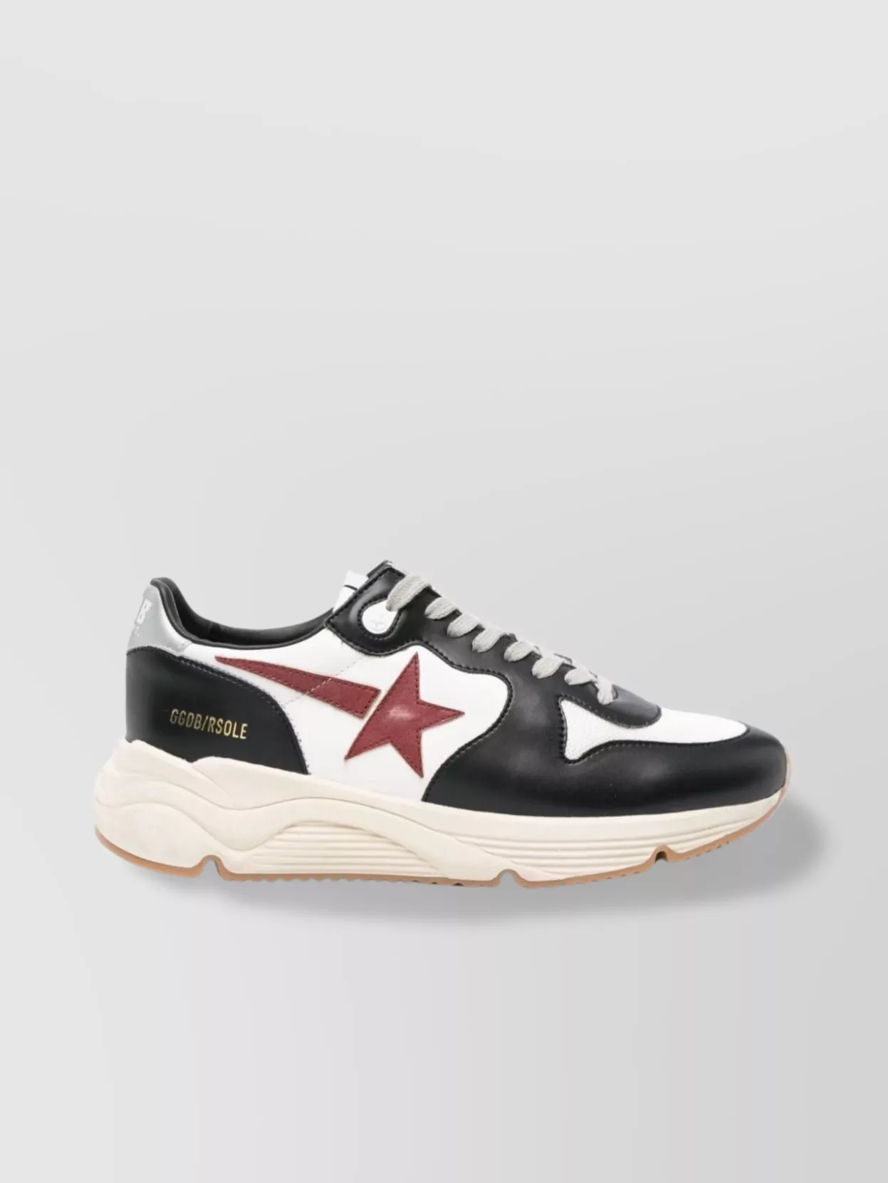 Shop Golden Goose Leather Panelled Rubber Sole Sneakers In Grey