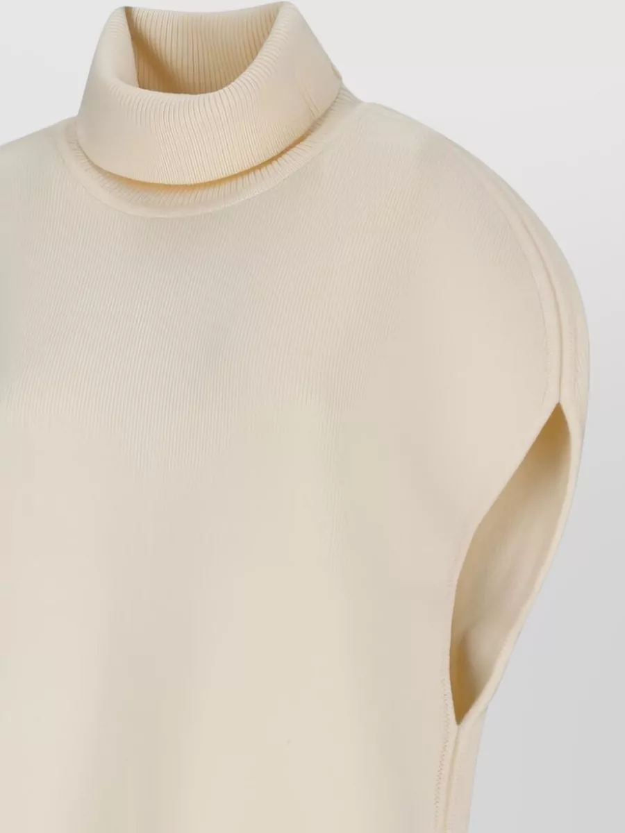 Totême Wool Vest High Neck Ribbed Back Slit