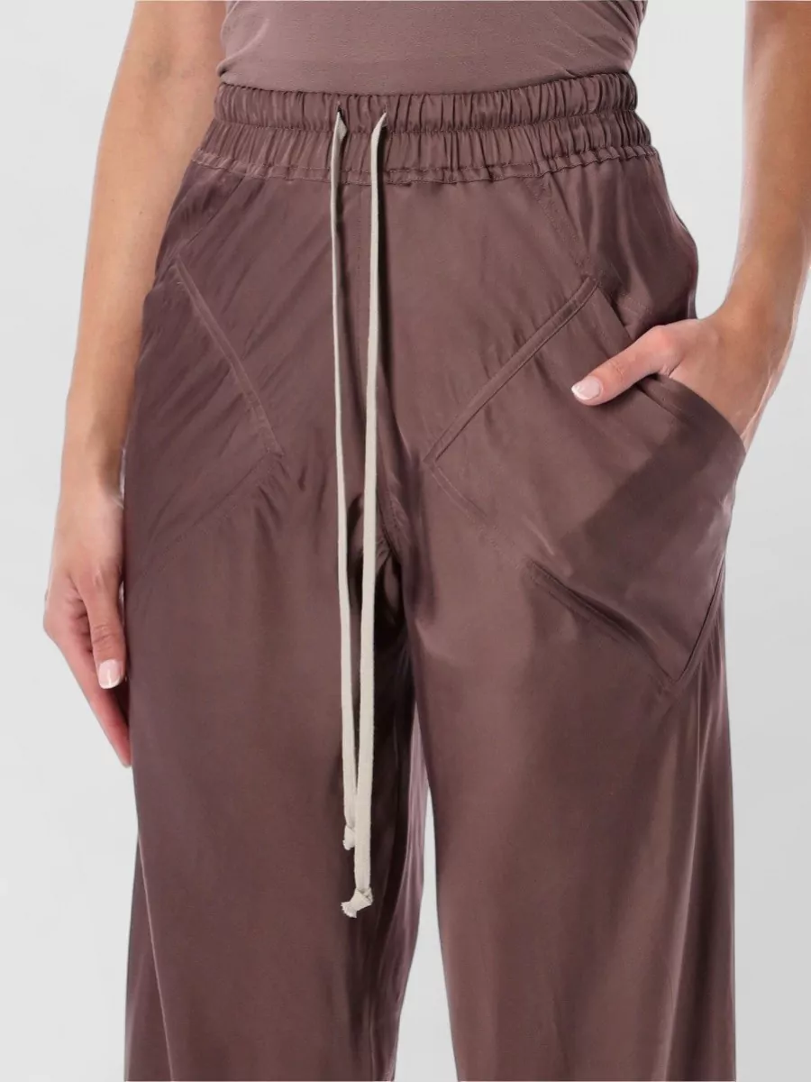 Rick Owens Silk Loose-Fit Floor-Length Drawstring Trousers