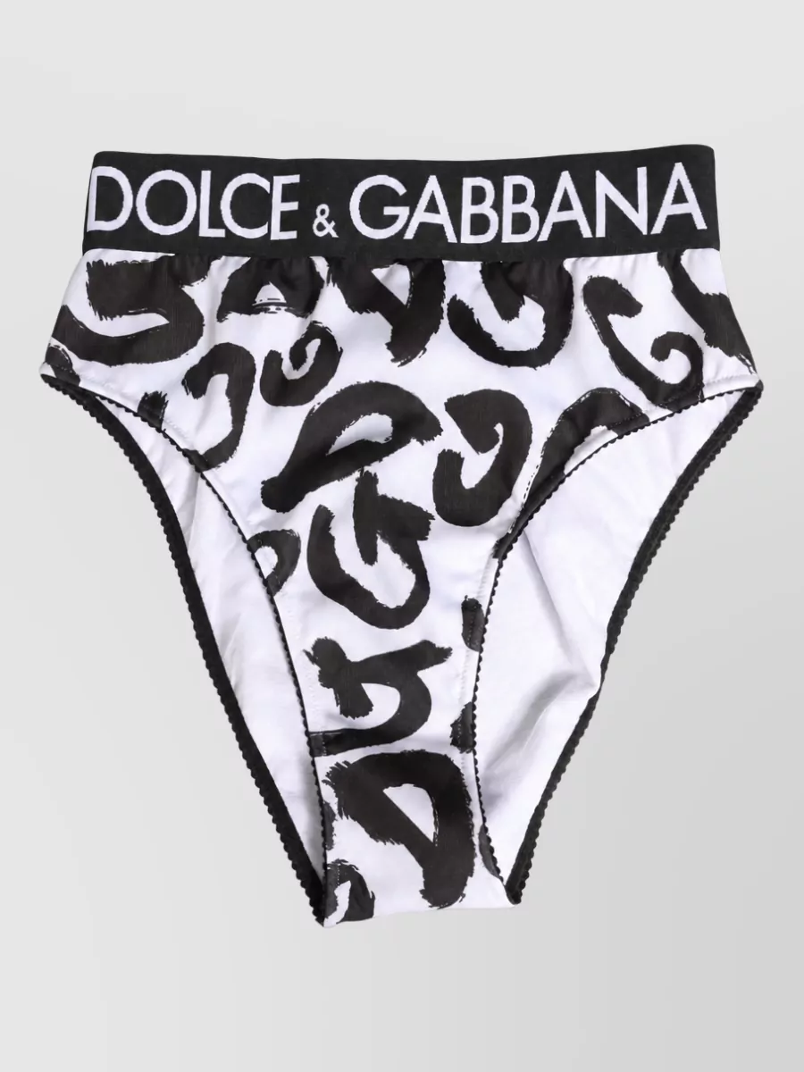Dolce&Gabbana graphic logo high brief bikini bottoms