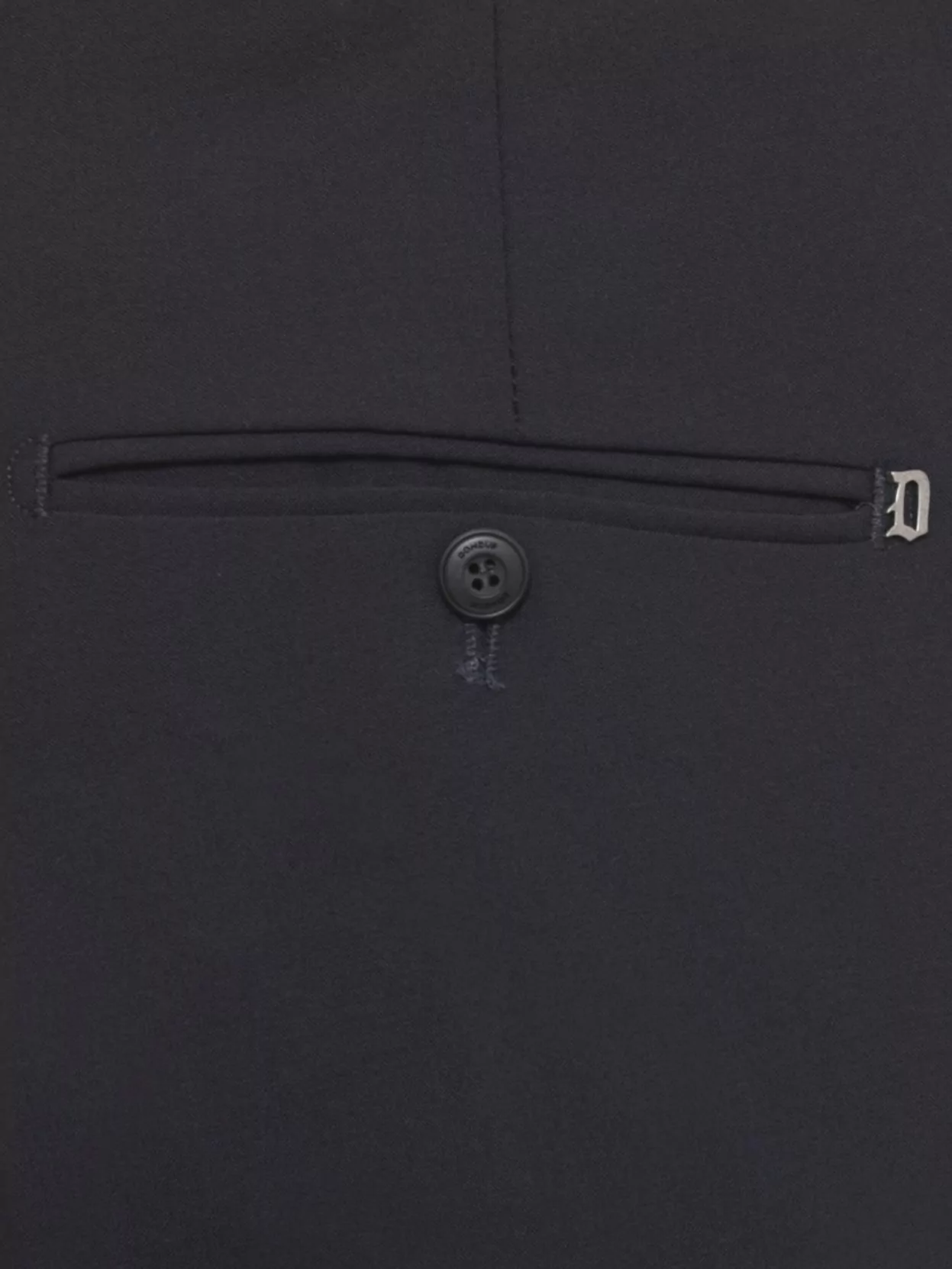 Dondup Straight Leg Wool Blend Trousers With Pockets