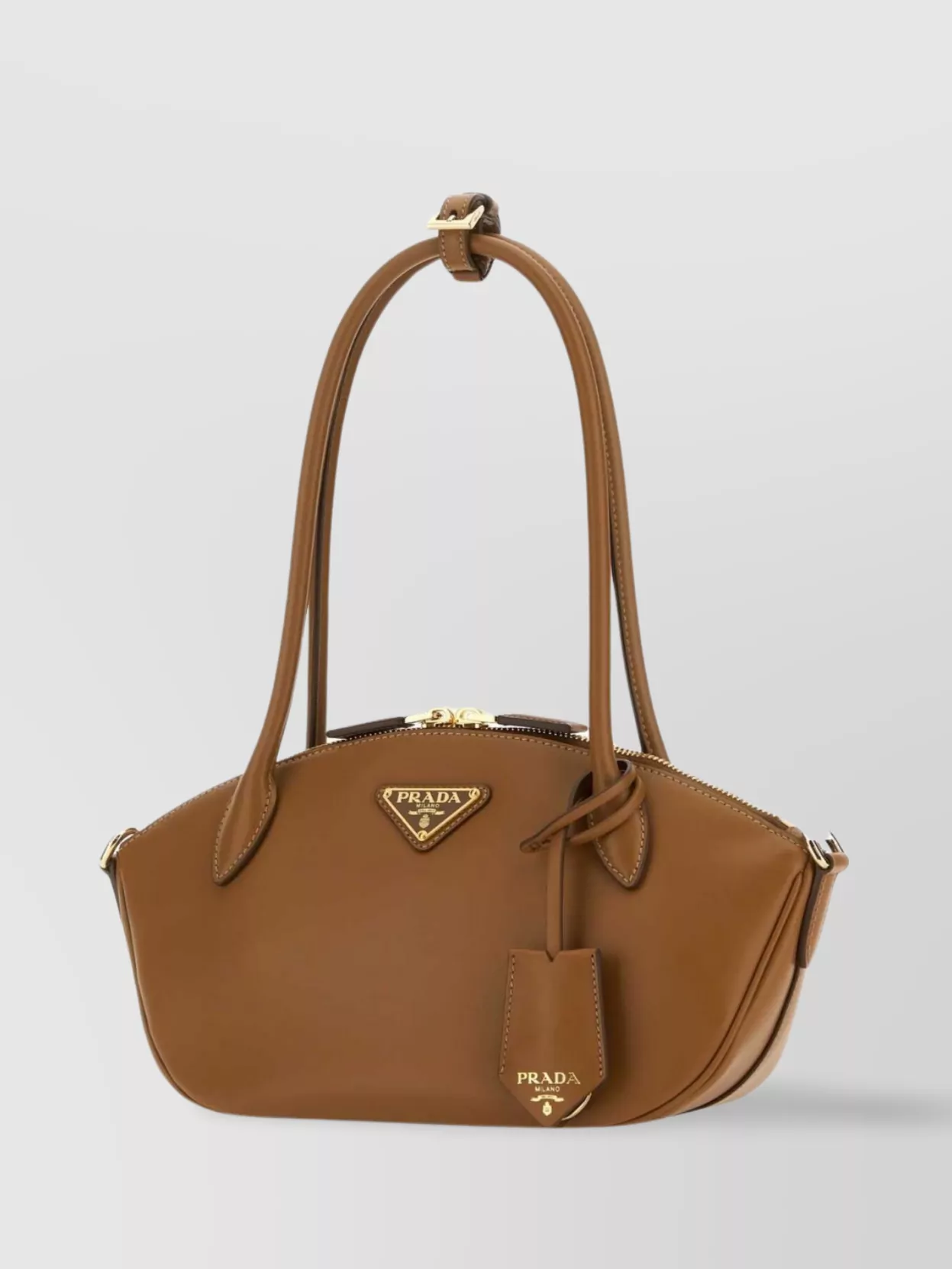 Shop Prada Small Leather Handbag With Detachable Id Tag