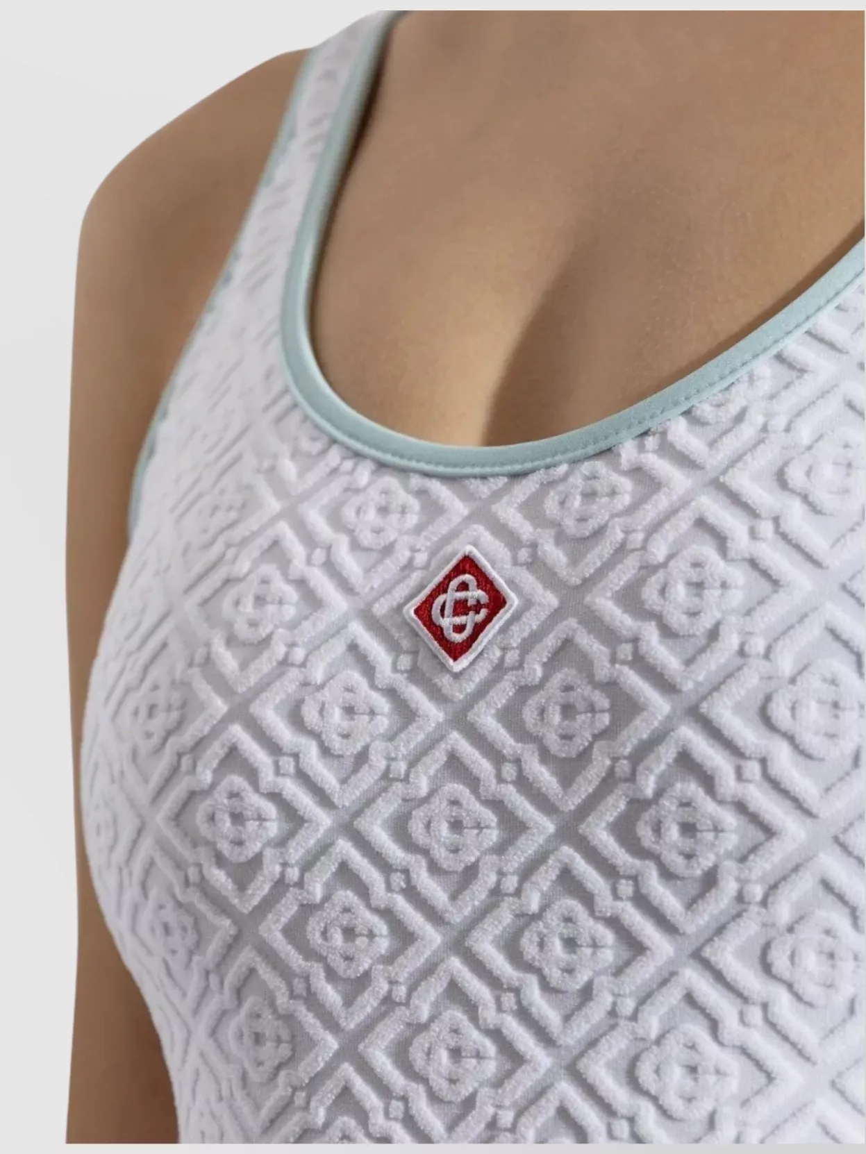 Casablanca Monogram Swimsuit With Scoop Neckline And Open Back