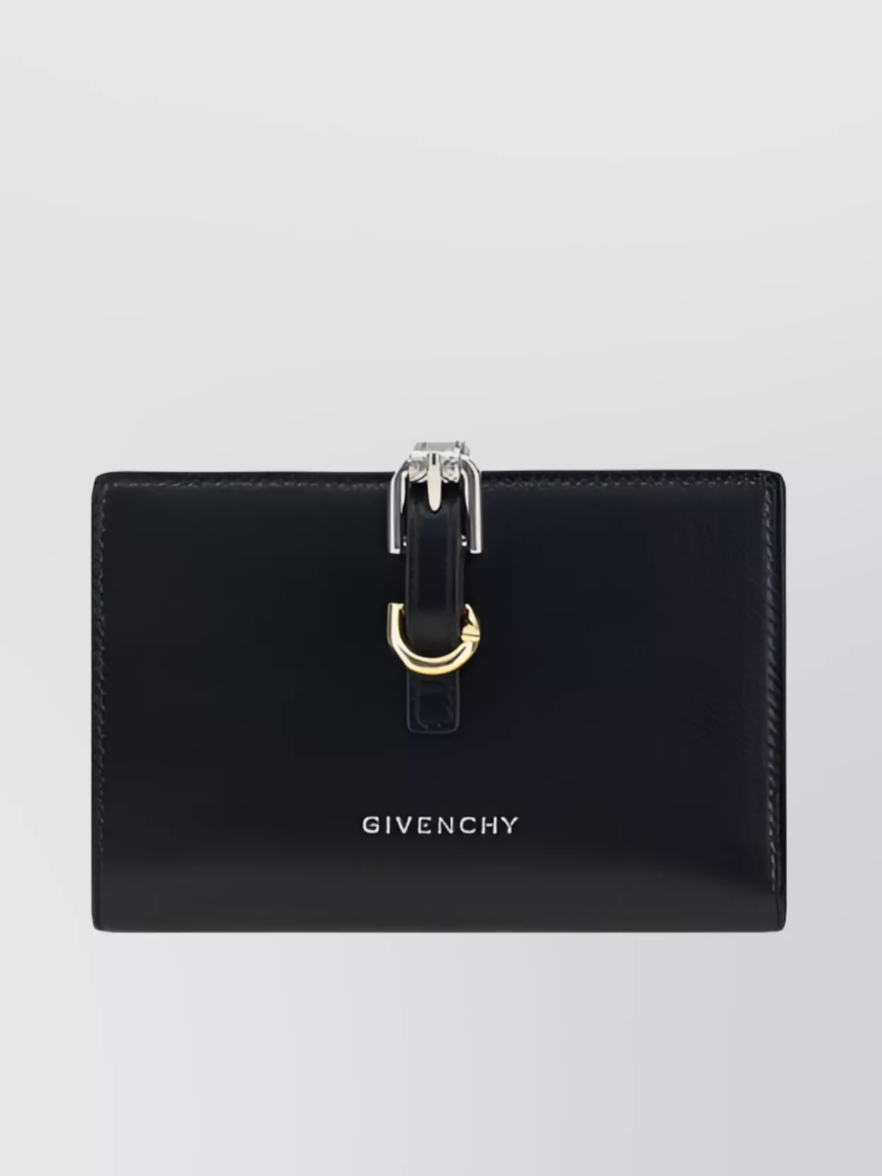 Shop Givenchy Rebel Calfskin Billfold Wallet With Buckle Detail