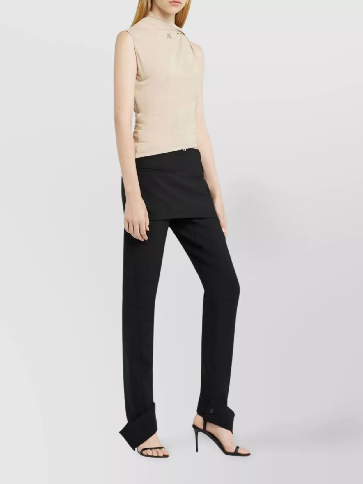 Courrèges Draped Asymmetric Sleeveless Top