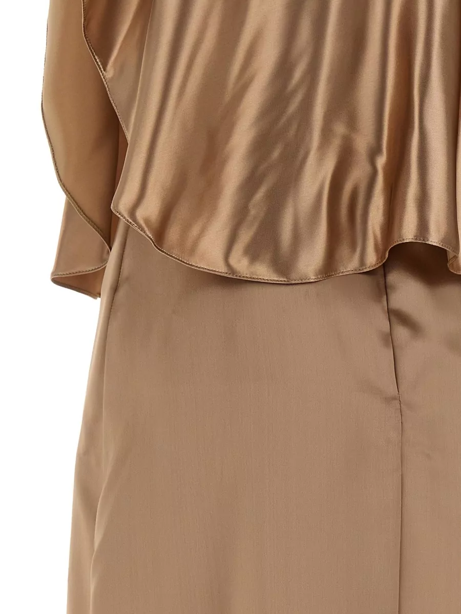 Fabiana Filippi Viscose Sweetheart Neckline Midi Dress With Matching Cape