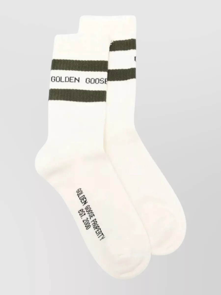 Golden Goose ribbed distressed striped socks