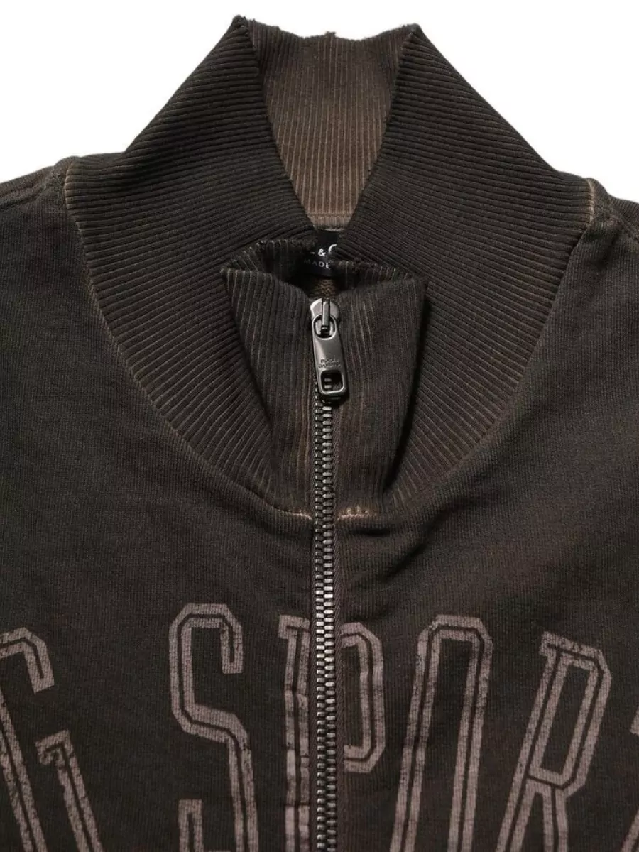 Dolce&Gabbana Cotton Logo Print Zip-Up Jacket