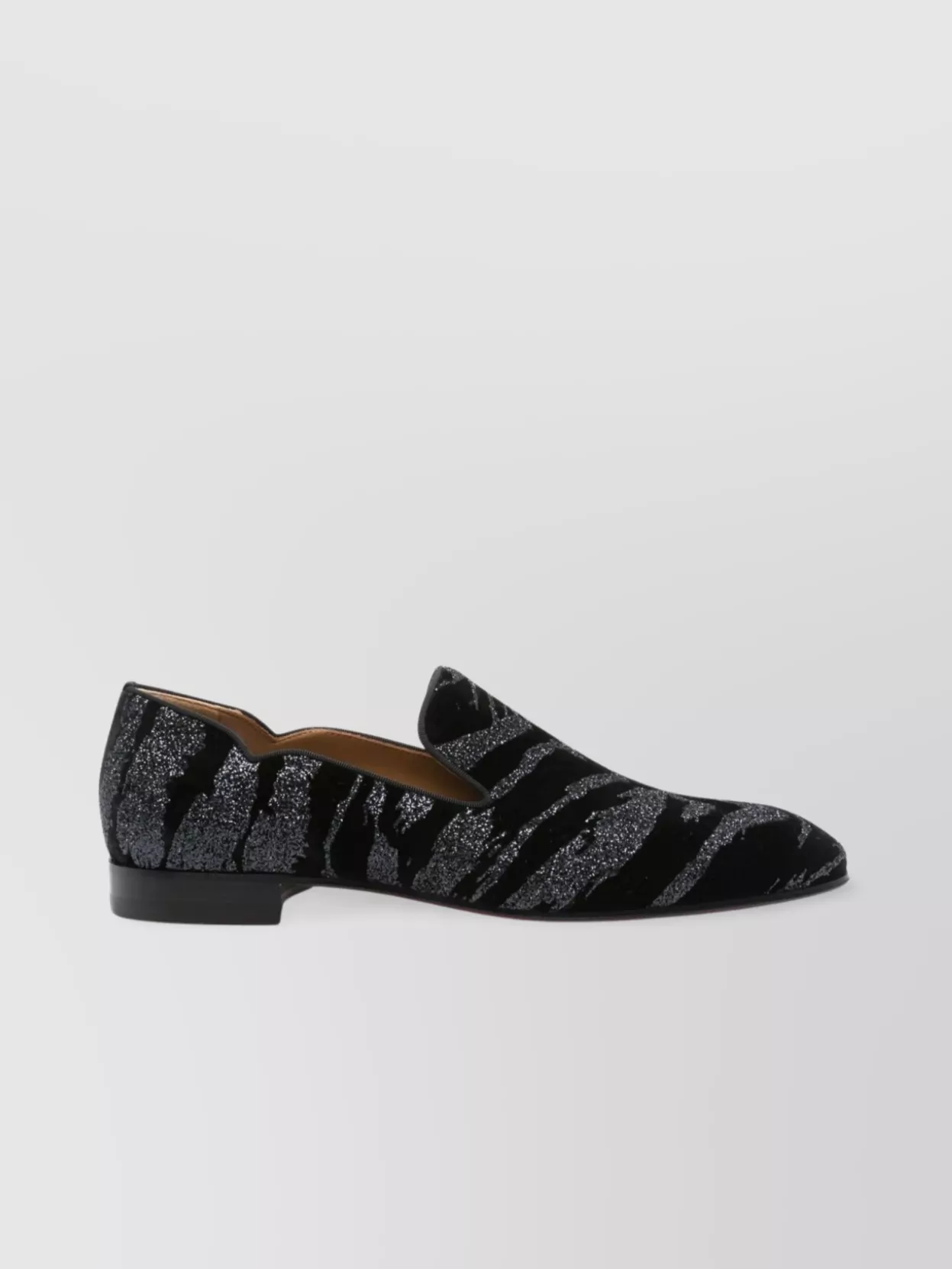 Christian Louboutin Sparkling Loafers With Leather Sole And Round Toe