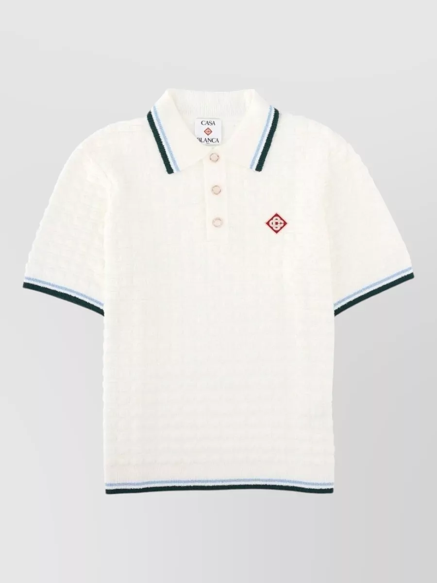 Casablanca bouclé short-sleeve polo shirt