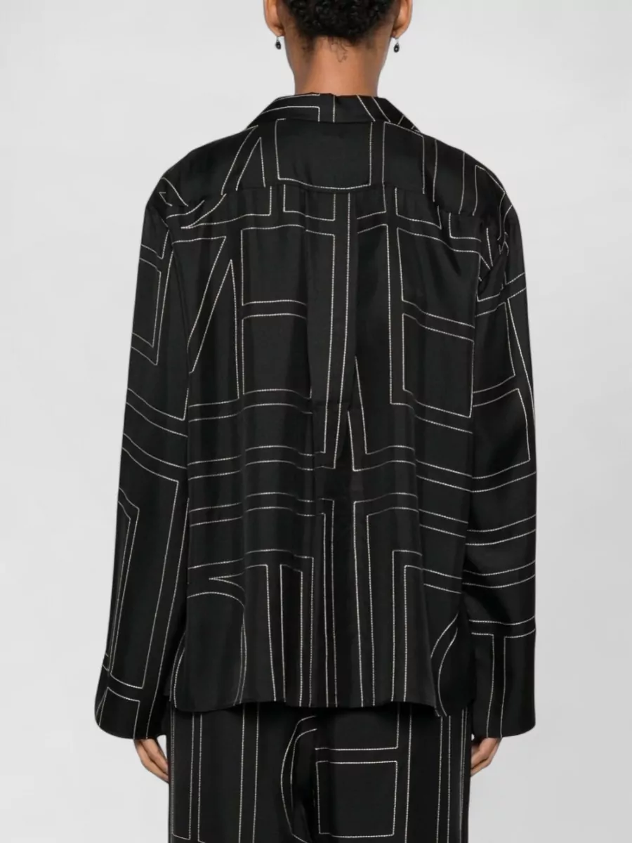 Totême Silk Monogram-Print Long-Sleeve Pyjama Shirt