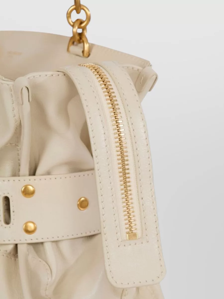 Balmain Shopper Leather Tote Bag