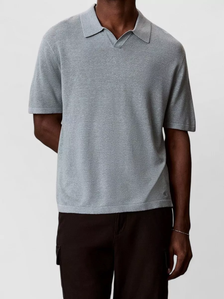 Calvin Klein Linen-Blend Polo Shirt