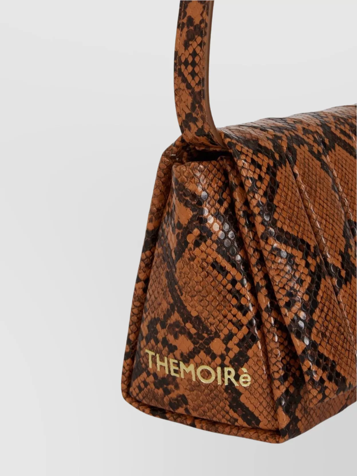 THEMOIRÈ PLEATED PYTHON PRINT CLUTCH BAG