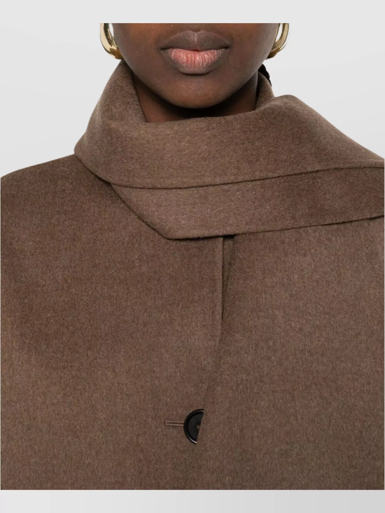 S Max Mara Wool Blend Round Neck Long Sleeves Coat