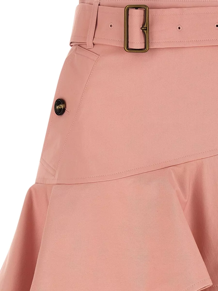 Burberry Cotton High-Rise Asymmetric Mini Skirt