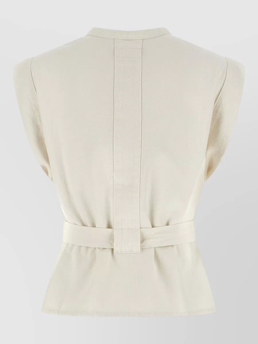 Lemaire Denim V-Neck Belted Blouse