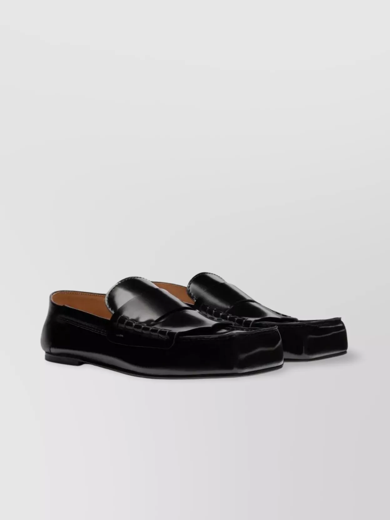 Jacquemus Square Toe Calf Leather Loafers