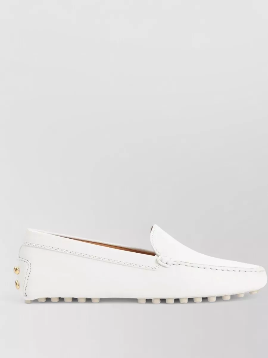 Tod's Gommino 22l Leather Loafers Stitch Detailing In White
