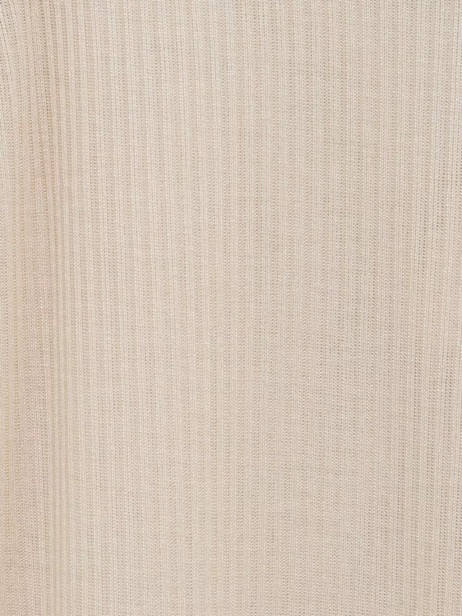 Lemaire Sleeveless Ribbed Scoop Neck Silk Top