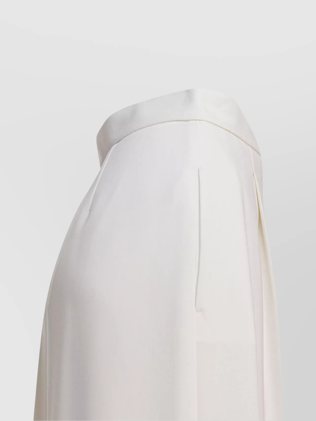 Max Mara High Waistband Pleated Wide Leg Trousers In White