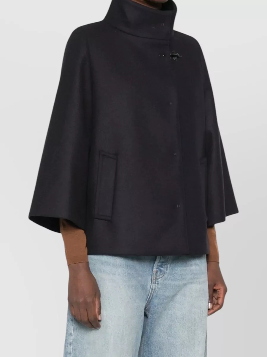 Fay Wool Blend Funnel Neck Cape