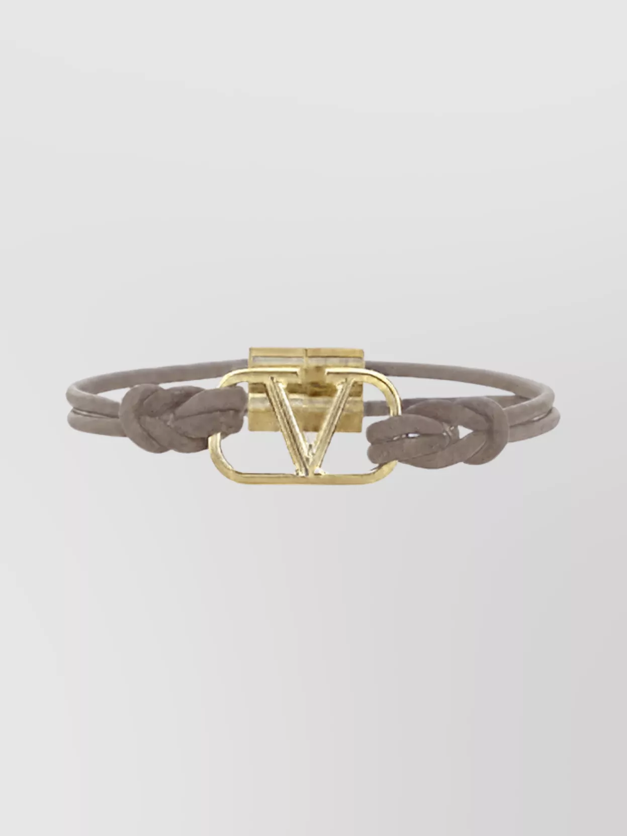 Valentino Garavani Vlogo Chain Link Calfskin Bracelet In Gray