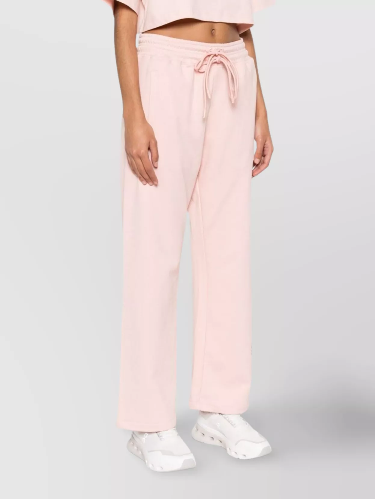 Adidas By Stella Mccartney Logo Cotton Sweatpants With Two Side Pockets