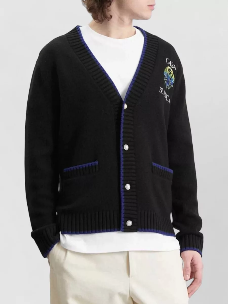 Casablanca Cashmere Merino V-Neck Cardigan