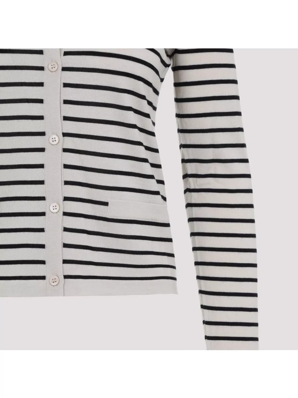 'S MAX MARA STRIPED WOOL CARDIGAN WITH SIDE POCKETS