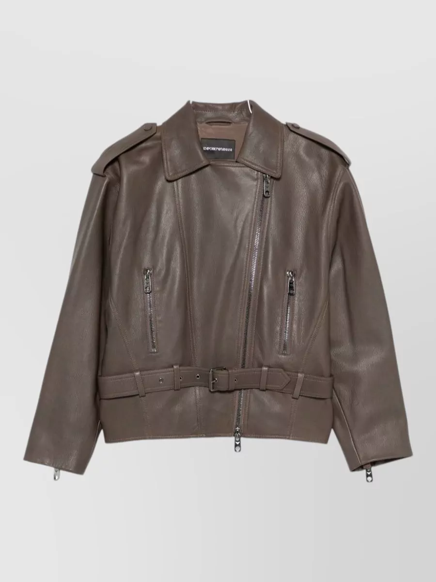 Emporio Armani leather biker jacket