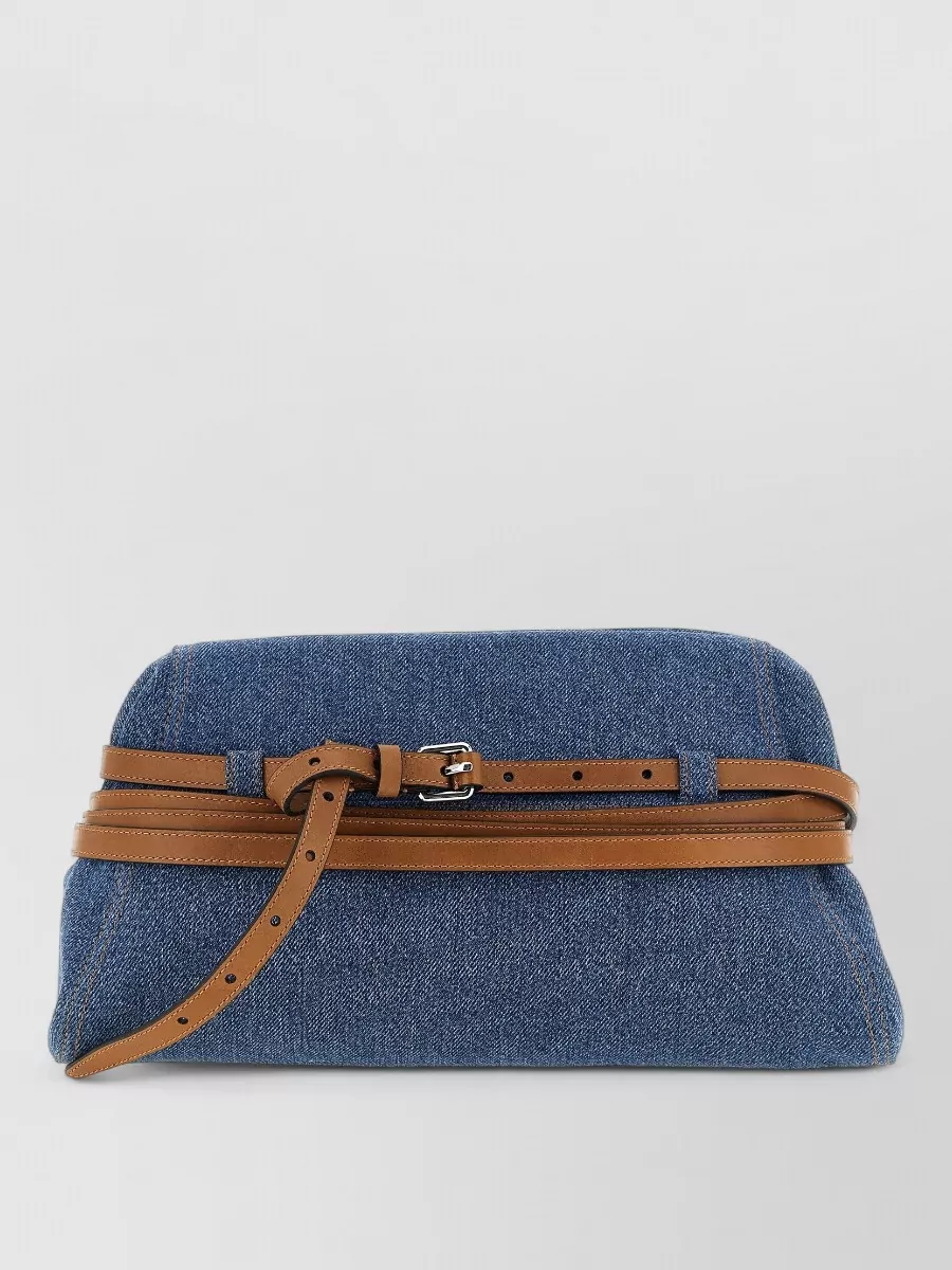 Moschino denim clutch bag