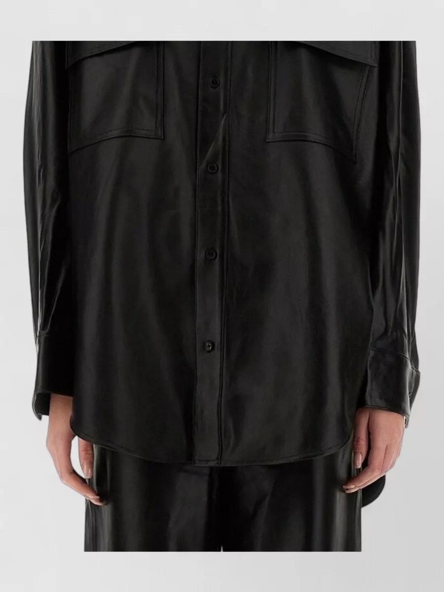 Michael Kors lamb leather oversized jacket