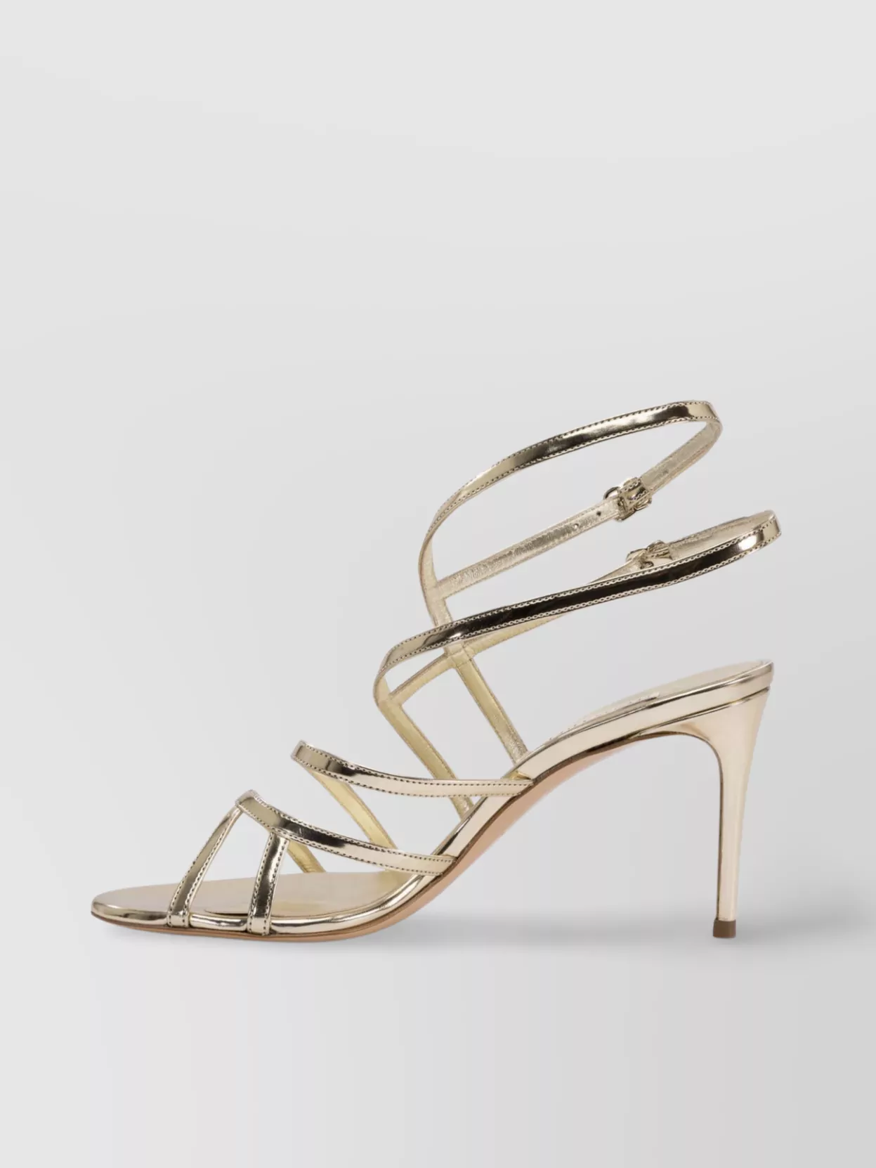 Casadei Metallic Strappy Open Toe Sandals