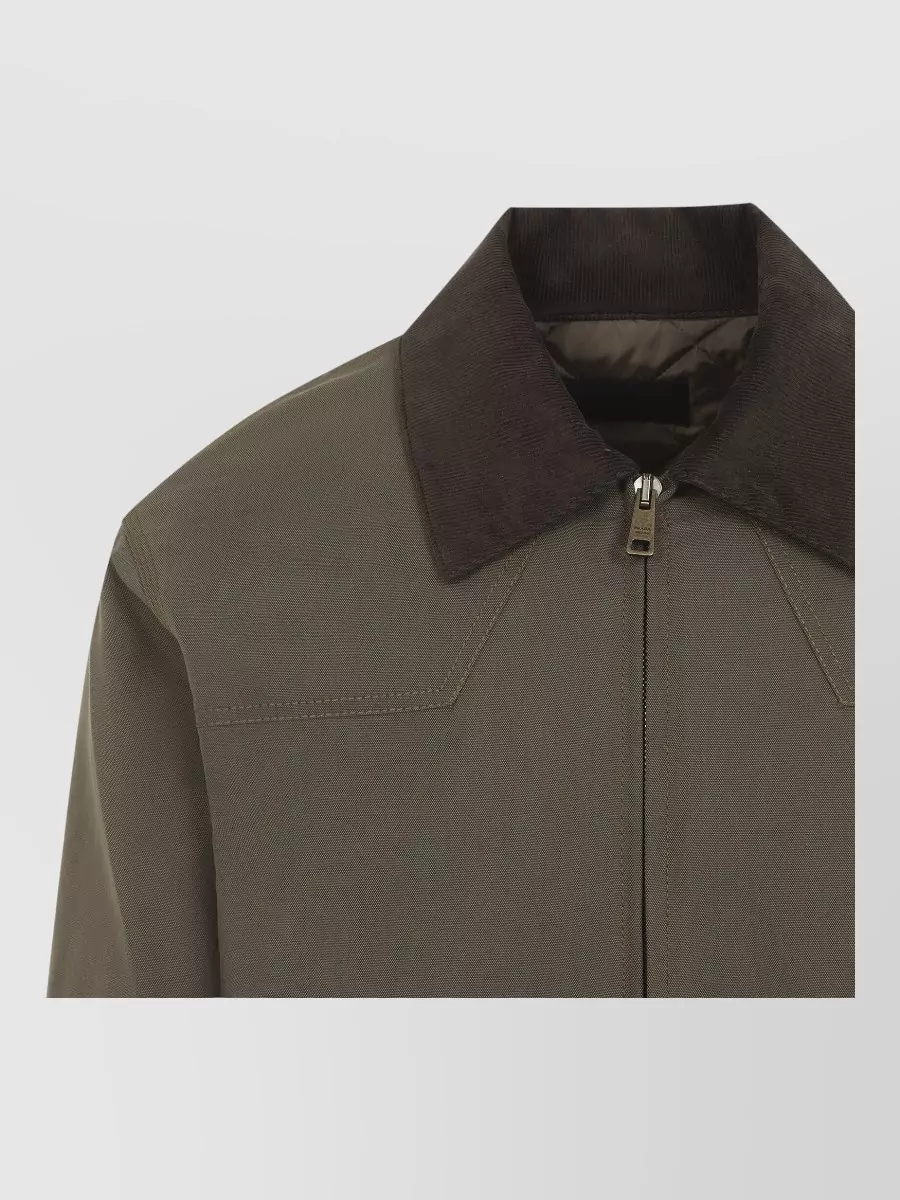 Prada Quilted Corduroy Collar Padded Jacket