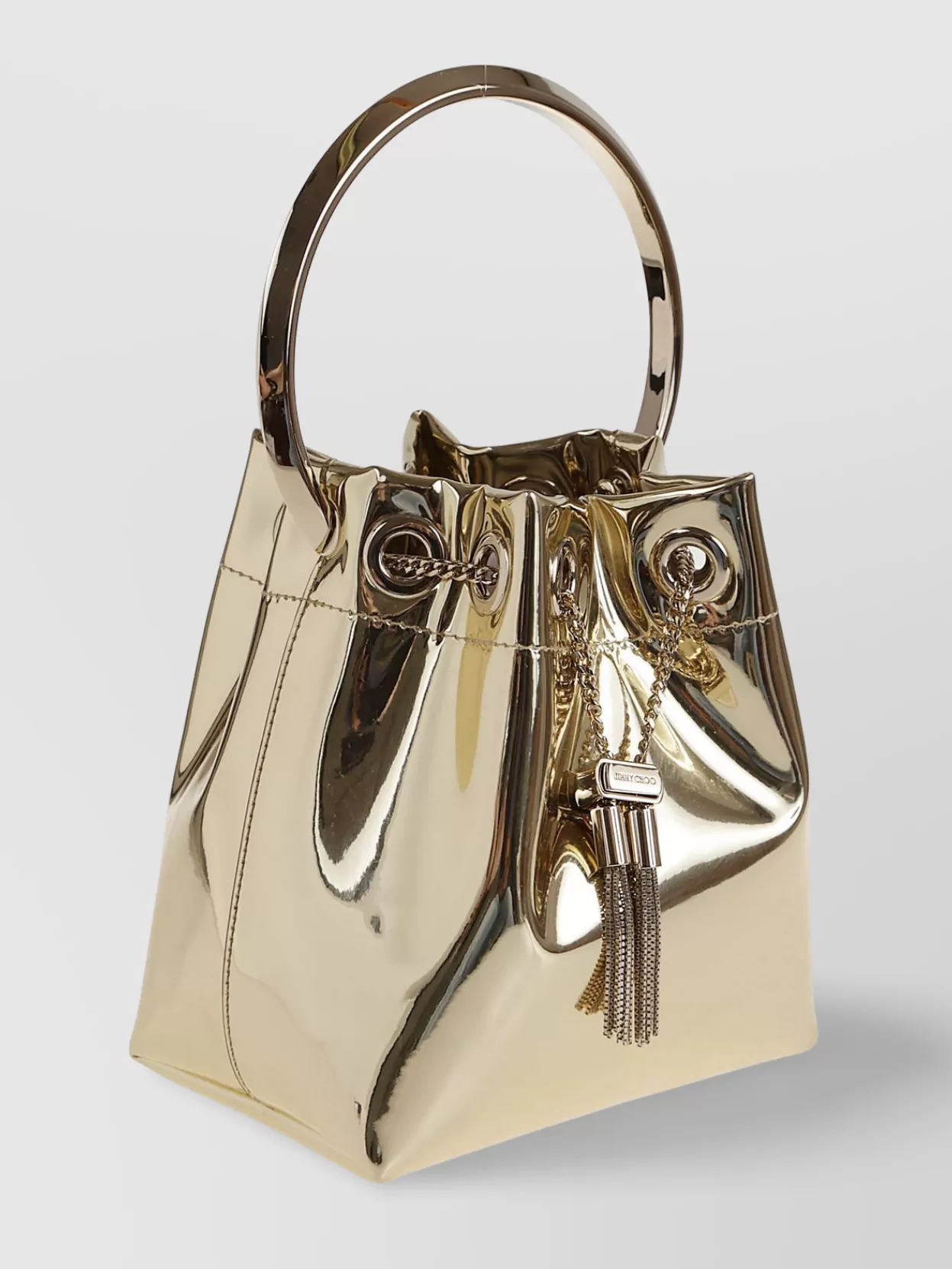 Jimmy Choo Circle Mirror Chain Tassel Bag