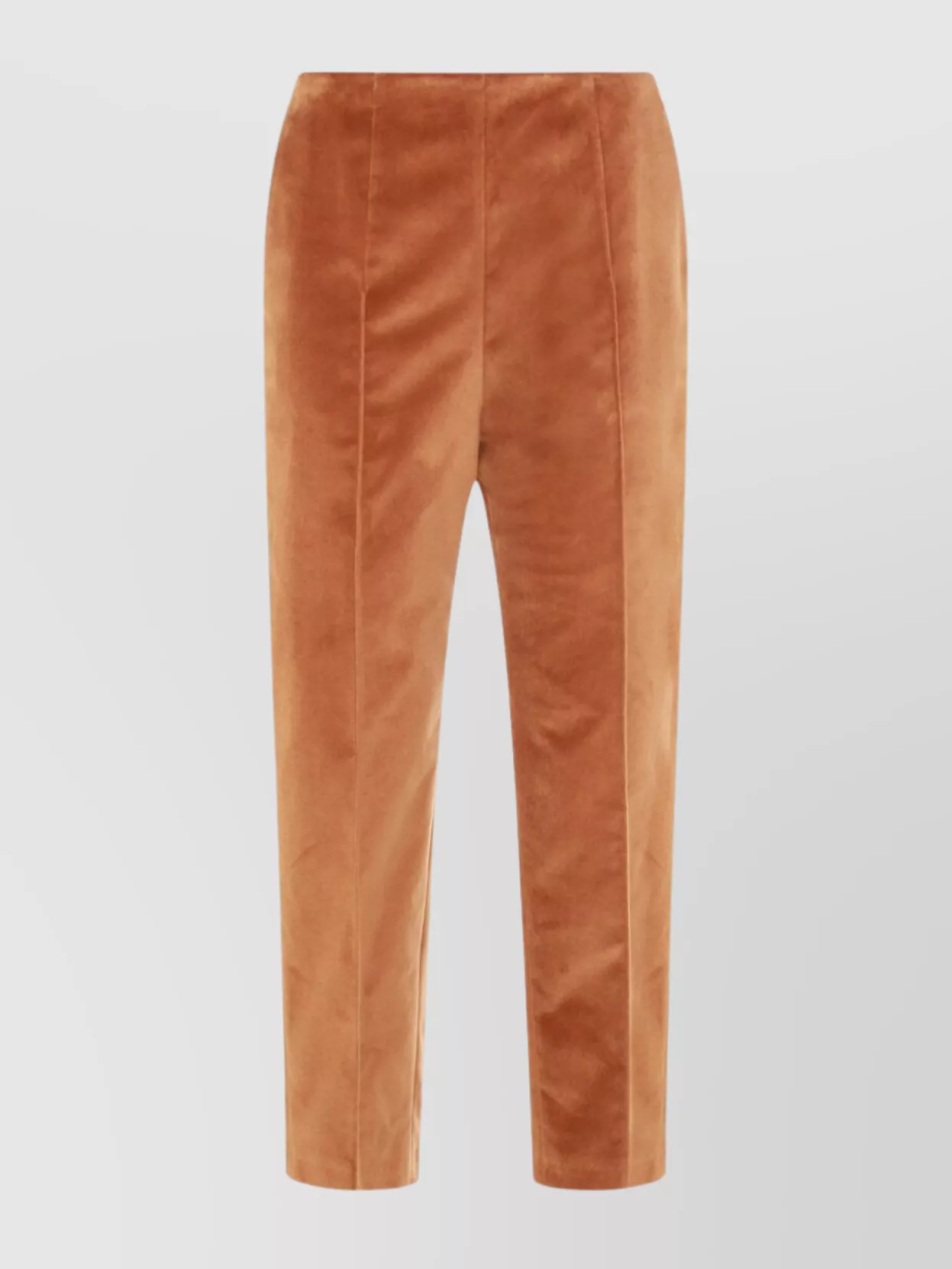 Marni High Waist Cropped Velvet Trousers With Pockets In Orange