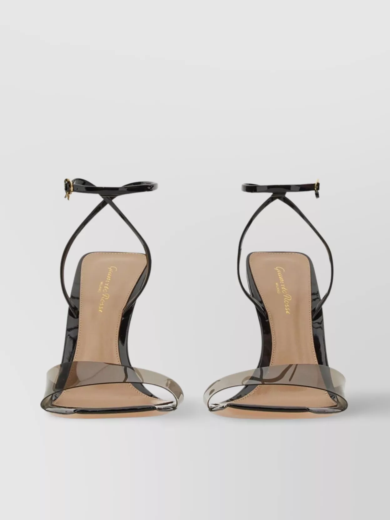GIANVITO ROSSI TRANSPARENT STRAPS OPEN TOE SANDAL