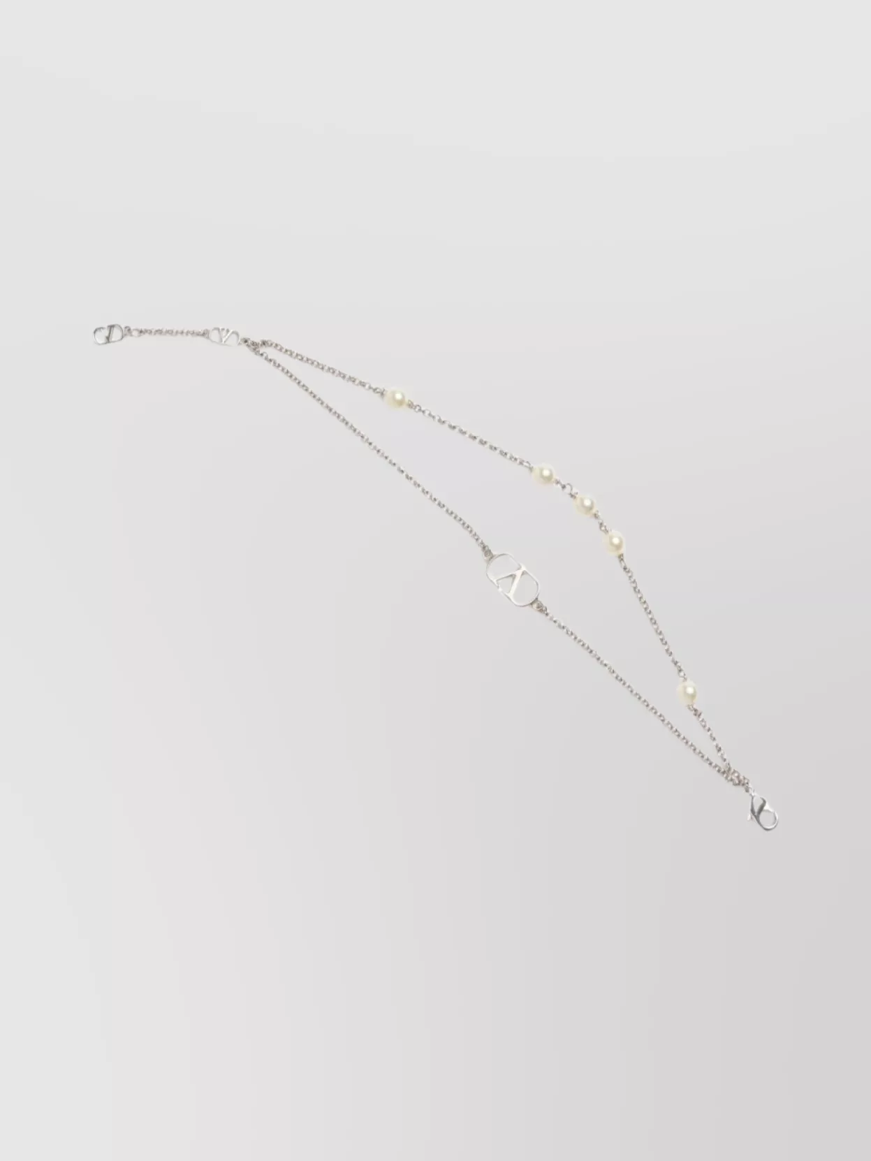 Valentino Garavani Double Chain Bracelet With Pearl Embellishments