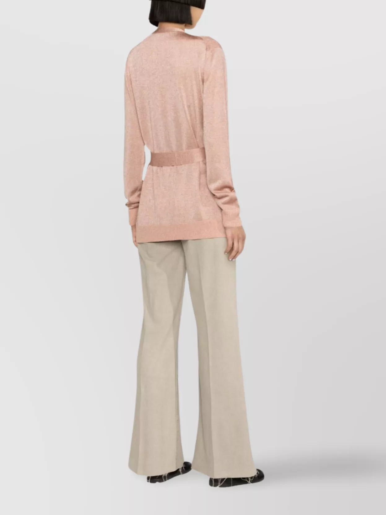 Missoni Belted Knit Cardigan Metallic Threading