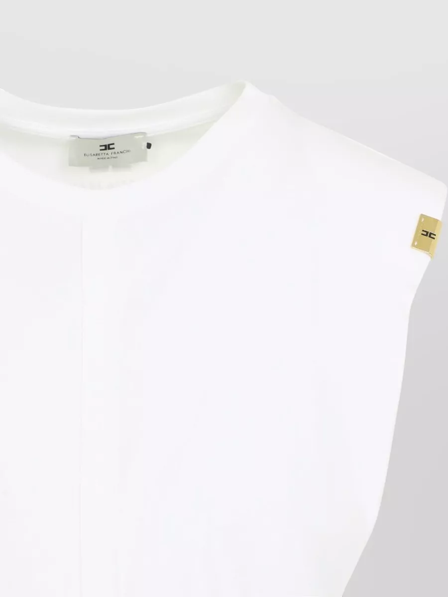 Elisabetta Franchi Sleeveless Top Crew Neck Tie Detail
