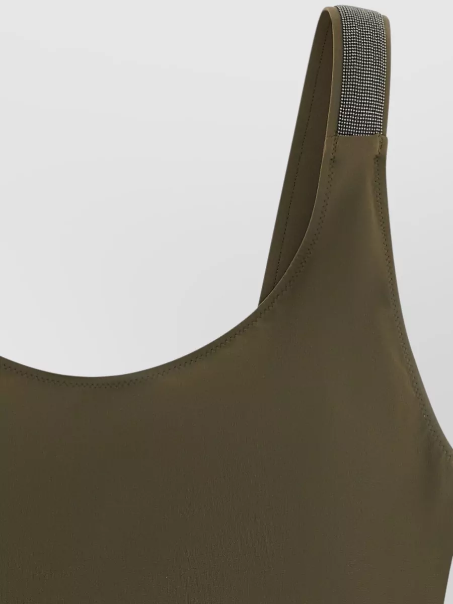 Brunello Cucinelli One Piece Swimsuit Scoop Neckline High Cut