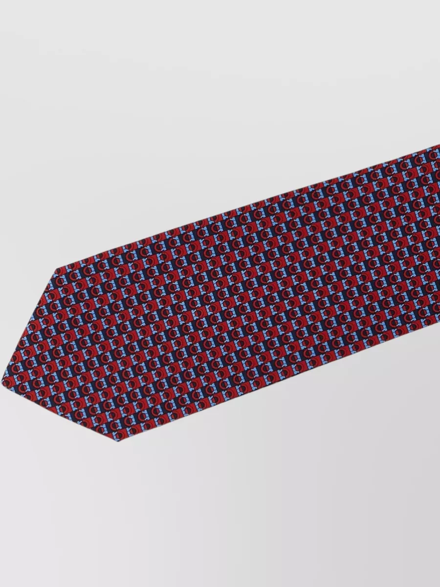 Ferragamo Gancini Motif Tie Keeper Loop Design