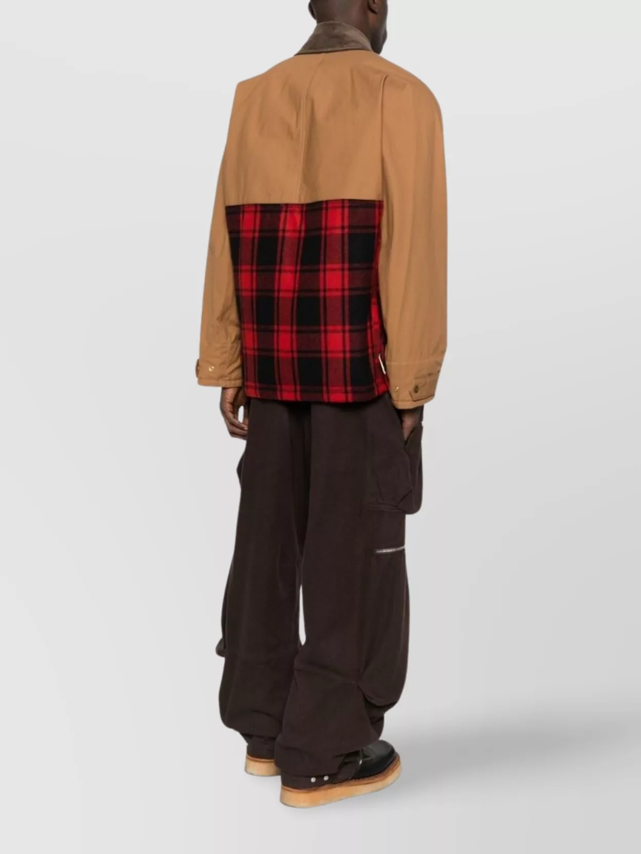 Junya Watanabe Corduroy-collar Flap-pocket Jacket In Brown