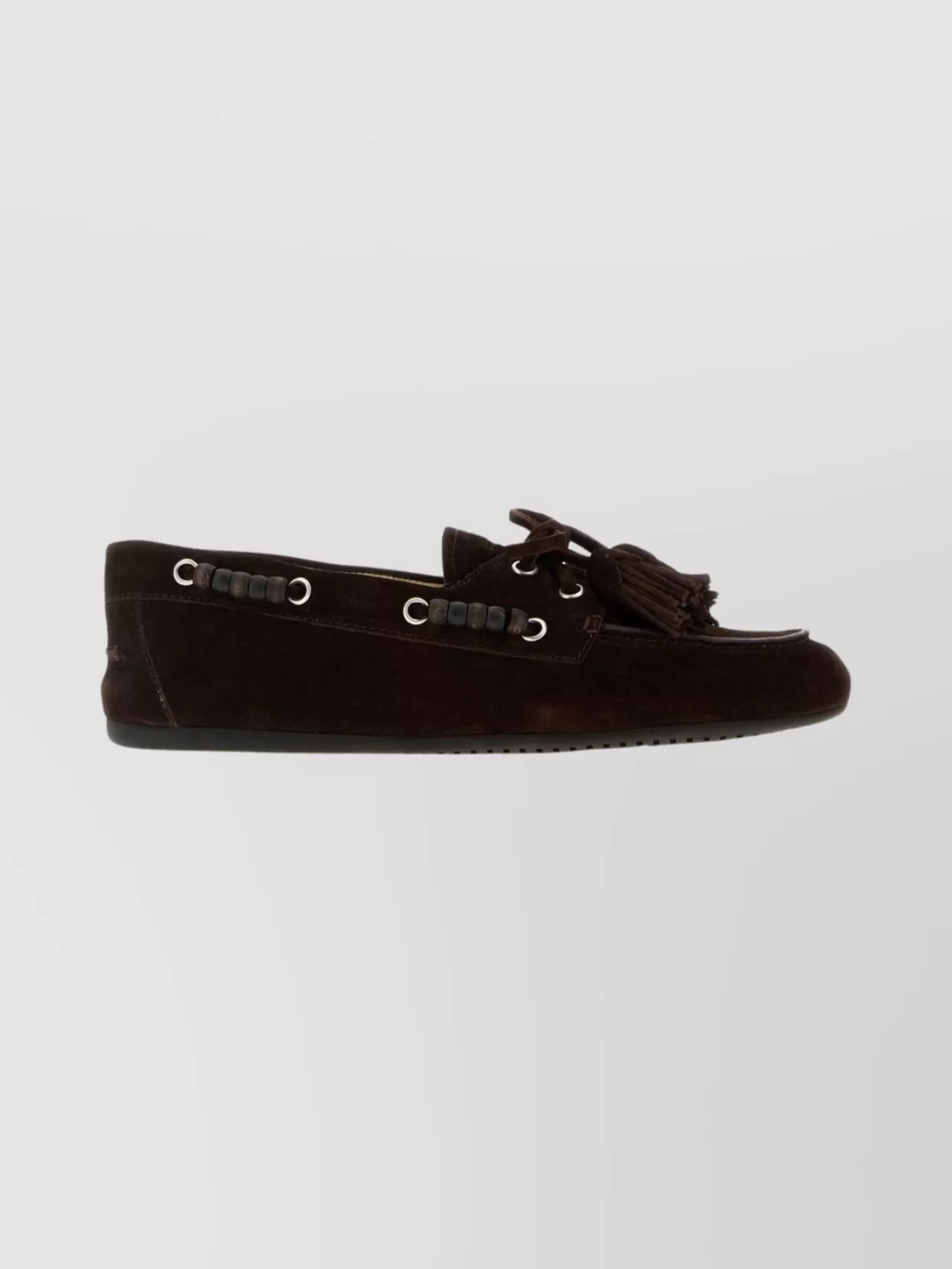 Miu Miu Suede Loafers Featuring Tassel Detail In Brown