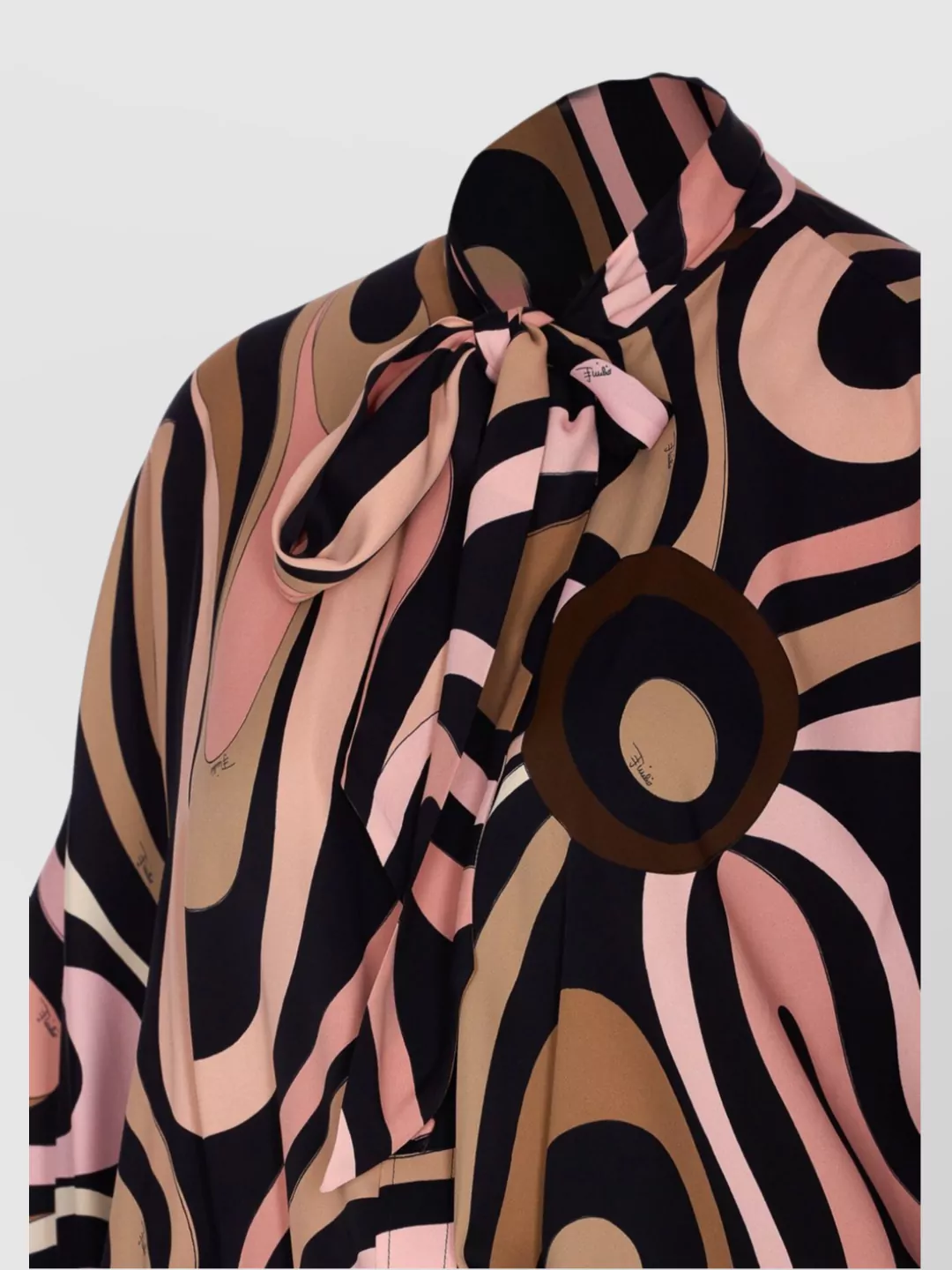 Shop Emilio Pucci Printed Bow Detail Wide Leg Trousers